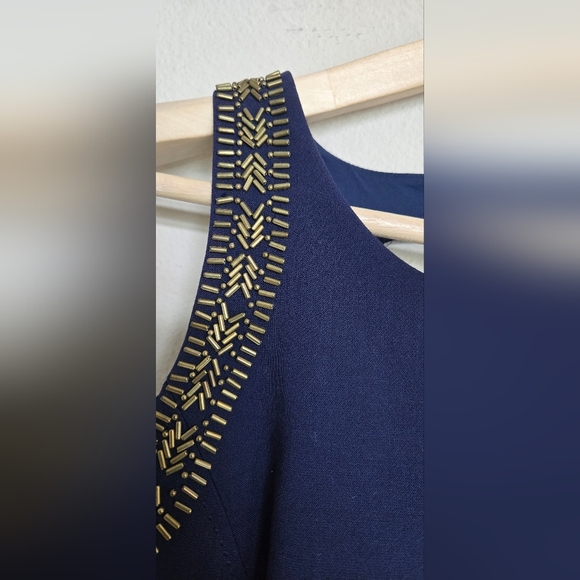 Lilly Pulitzer Navy Blue Largo Shift Beaded Dress Size 6 - Picture 6 of 11